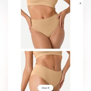 NWT Set of 3 Bombas Ribbed Seamless High Rise Hipster Panty Nude Beige Siz Small
